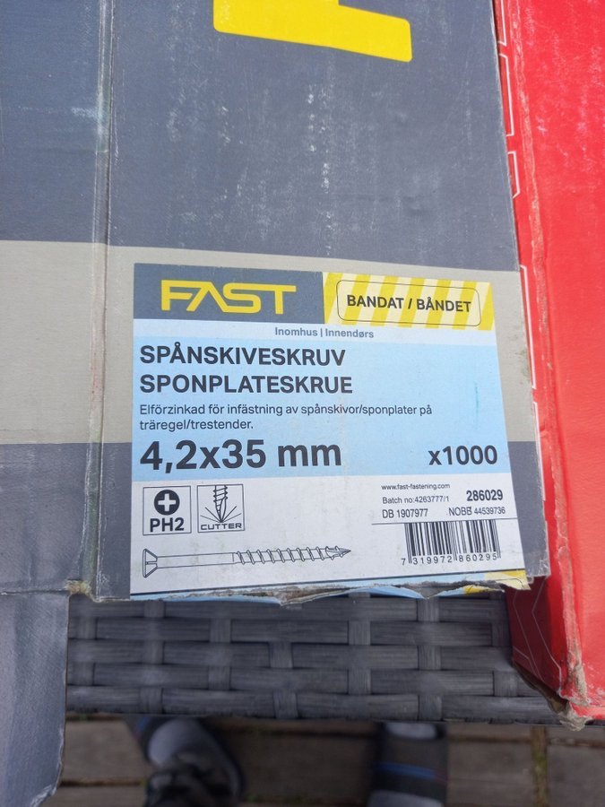 Brand New Stor Parti 5 Boxes SPÅNSKIVESKRUV 4,2X35 BANDAD