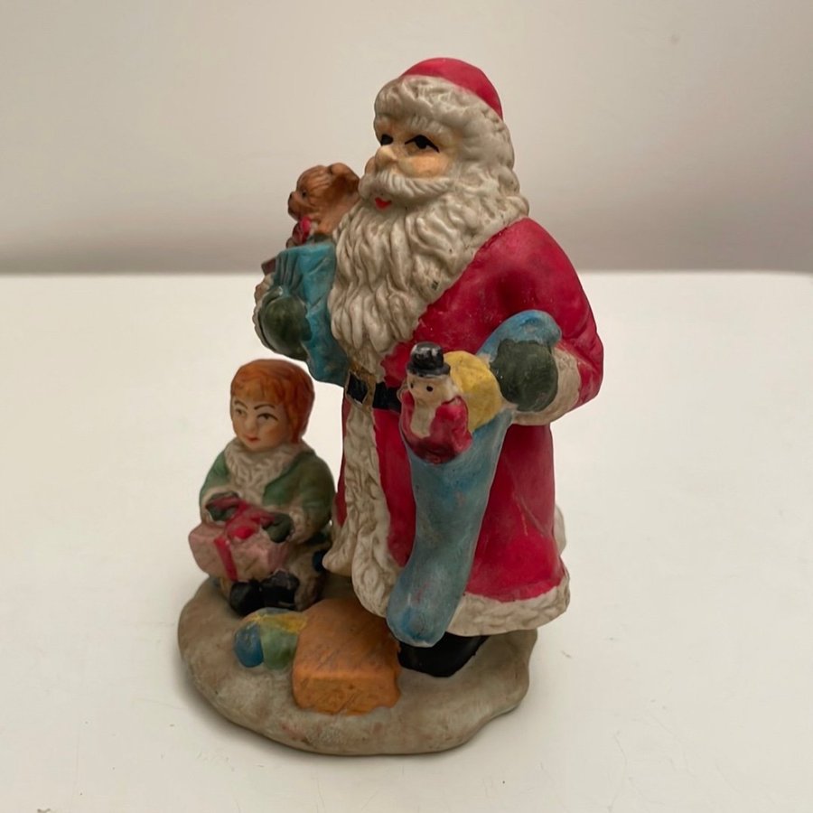 Julfigur - Tomte med barn Vintage Jul Dekoration