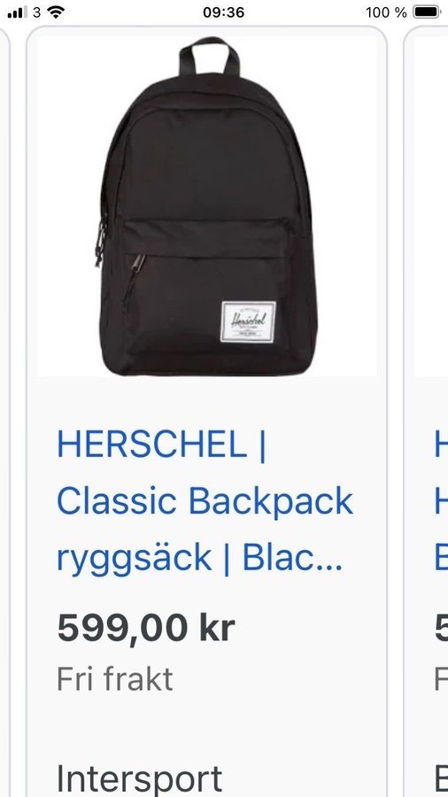 Herschel Classic Backpack Ryggsäck Svart