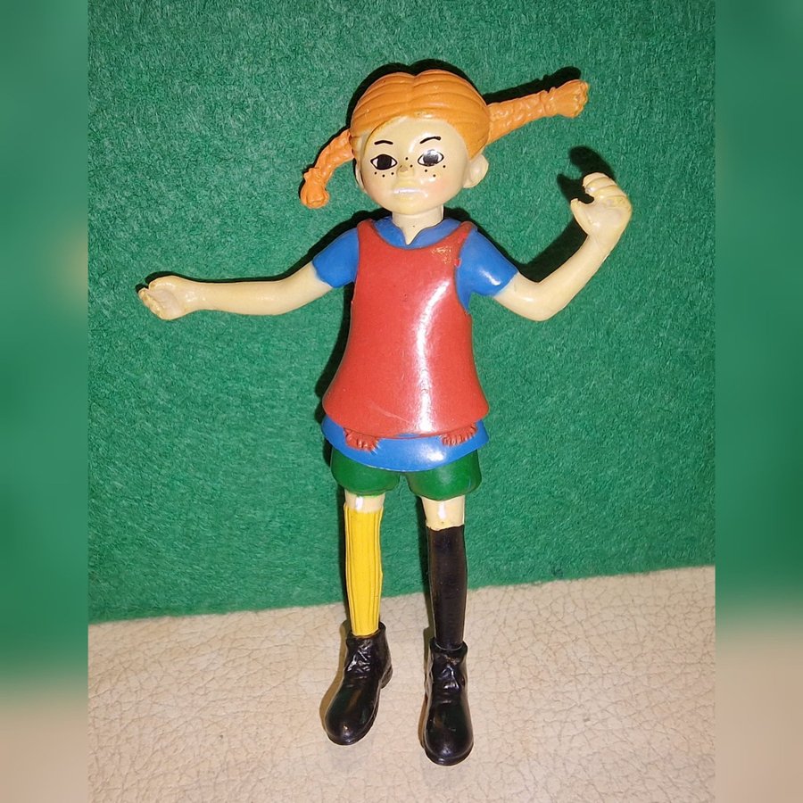 Vintage Pippi Långstrump figur/figure miniatyr ~ Höjden 9 cm