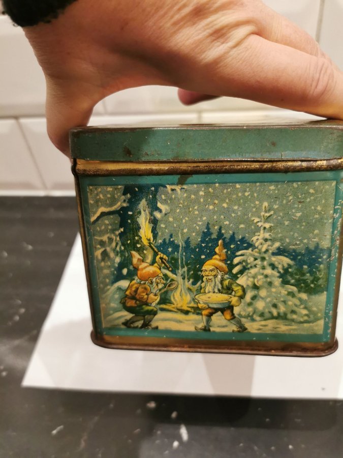 Jul Plåtburk - Dalarna - Kaffeburk Gevalia Gefle - Retro - Vintage - Patina