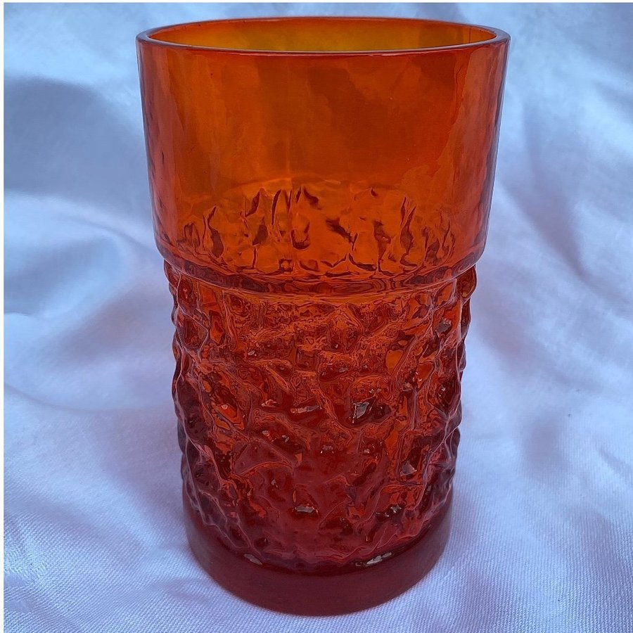 Orange Glas Vas Reijmyre Paul Kedelv Svensk Design Swedish Glass Retroglas