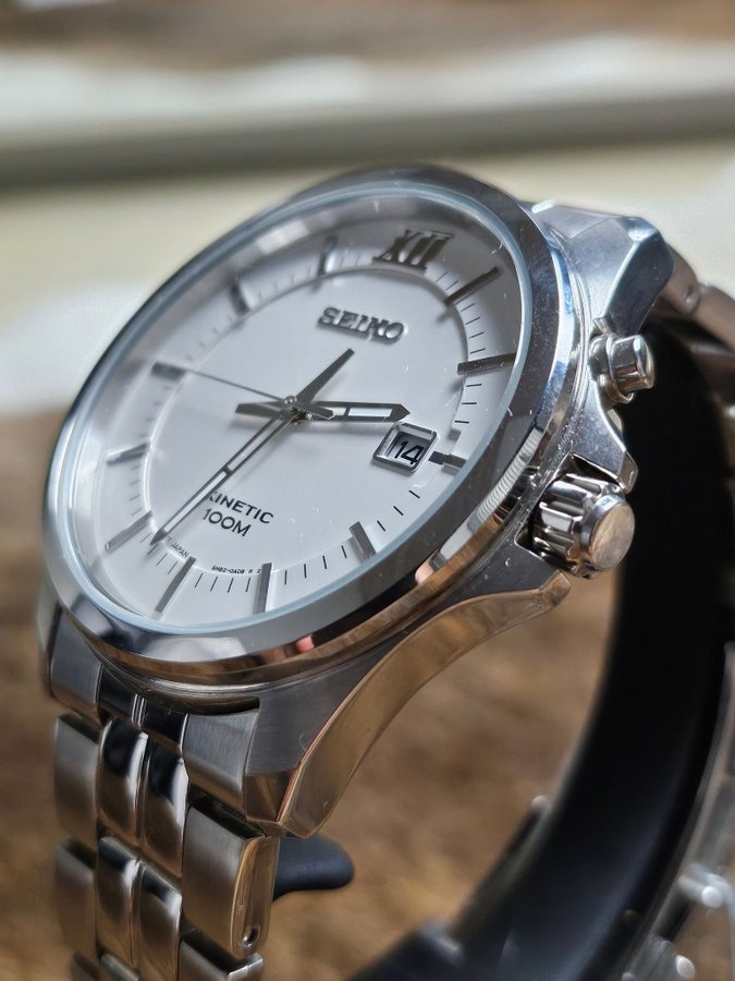 INGEN RESERVEPRIS! Seiko Kinetic 100m SKA571P1 - Ny og Ubrugt