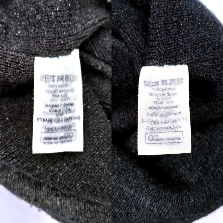 Beanie-mössa vintermössa Etrel svart ribbstickad strl one size fits all