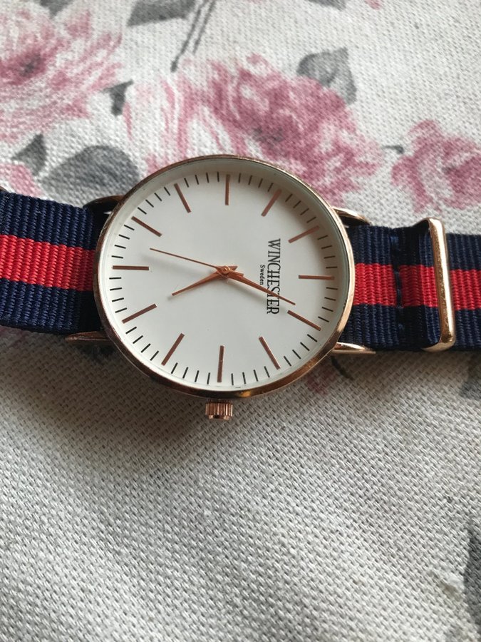 Winchester Sweden Watch with Red and Blue Strap