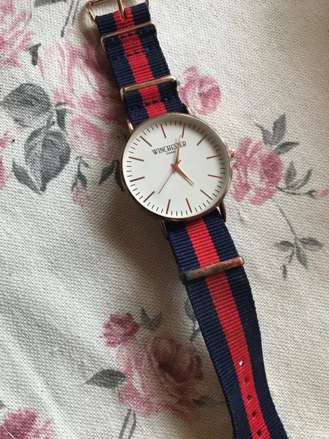 Winchester Sweden Watch with Red and Blue Strap