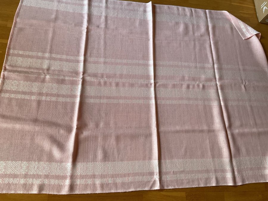 Duk rosa och vit, 160x110 cm, vintage, -60 tal