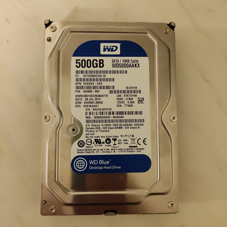 WD Blue 500GB SATA 3.5''