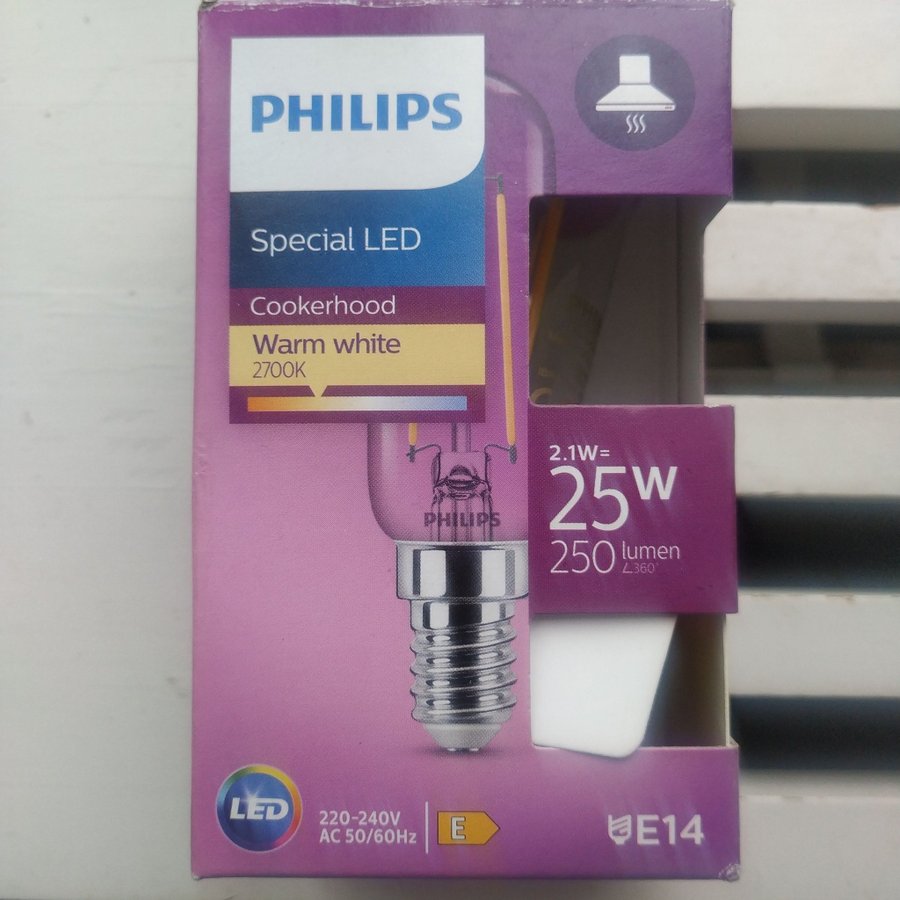 Philips Special LED Cookerhood 2.1W = 25W 250 lumen E14