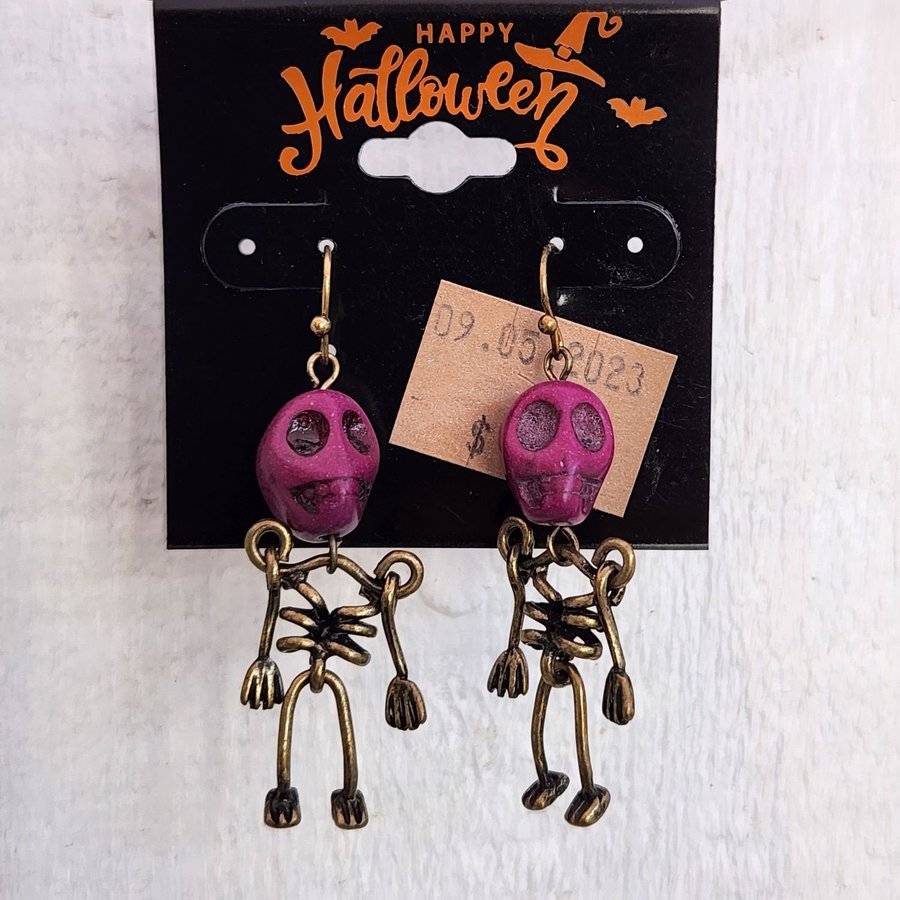 Happy Halloween Skeleton Earrings