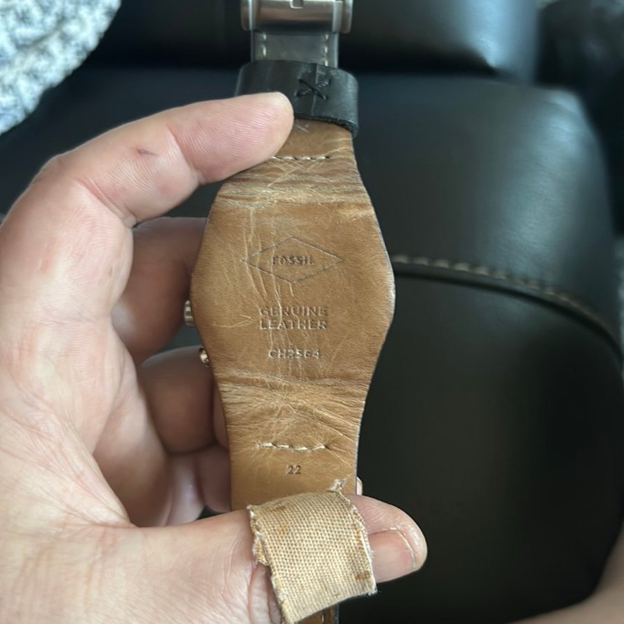 Fossil Herrklocka med läderarmband