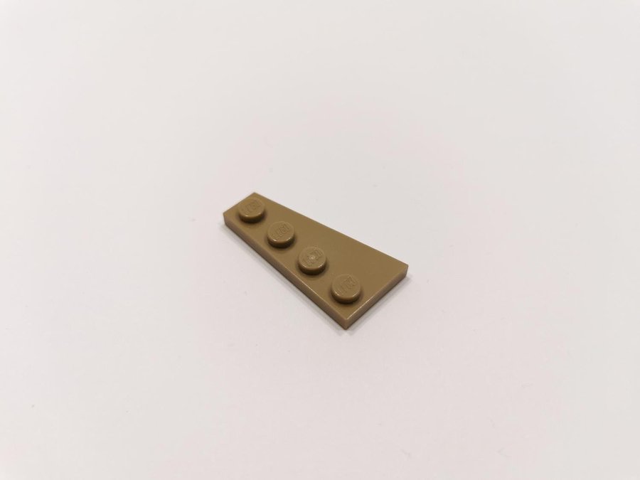 Lego - wedge - vinge - plate - höger - 4x2 - part 41769 - biege (dark tan)