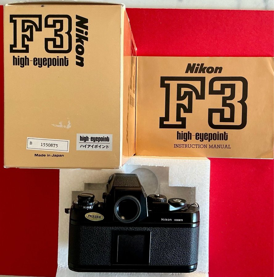 Nikon F3 High-Eyepoint med tillbehör