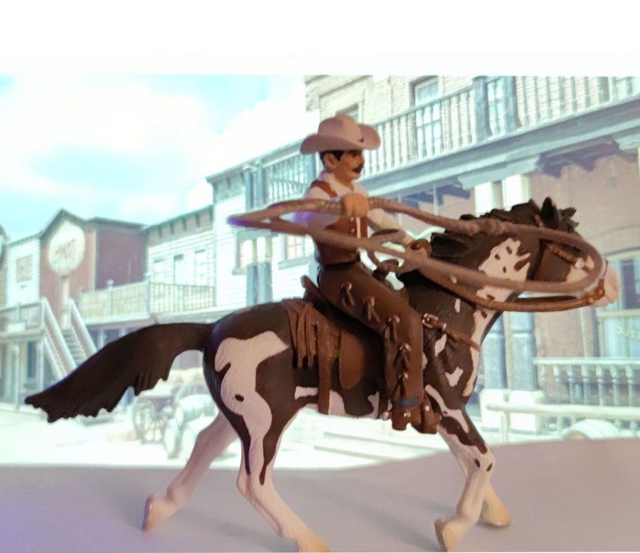 Schleich cowboy till häst utgått samlarobjekt modellhäst