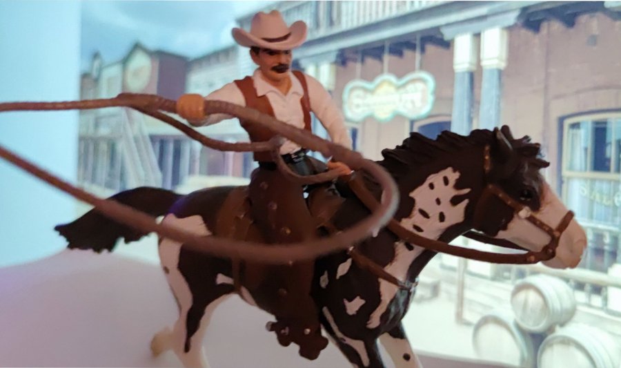 Schleich cowboy till häst utgått samlarobjekt modellhäst