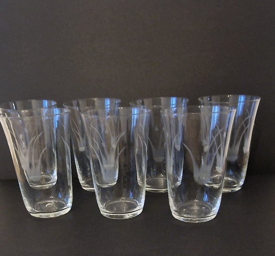 Elme Glasbruk 7 st retro seltersglas selter glas whiskyglas glas retro