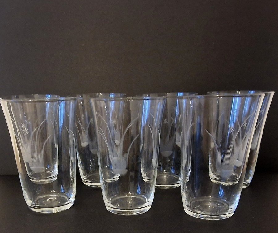 Elme Glasbruk 7 st retro seltersglas selter glas whiskyglas glas retro