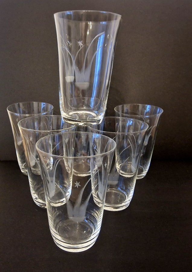 Elme Glasbruk 7 st retro seltersglas selter glas whiskyglas glas retro