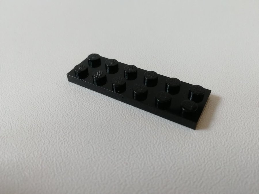 Lego - plate - platt - bas - 2x6 - part 3795 - svart