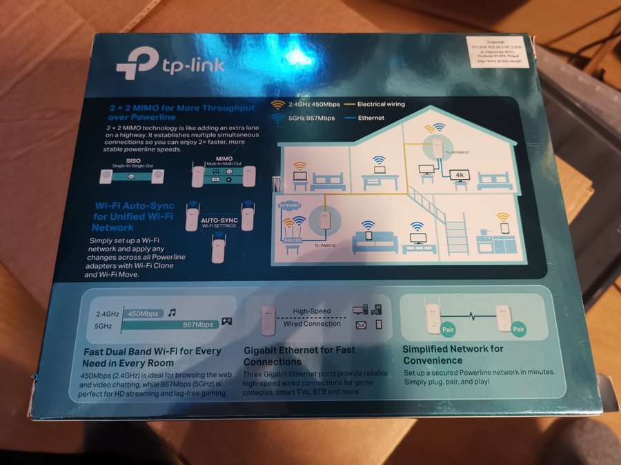 TP-Link AV1300 Gigabit Powerline ac Wi-Fi Kit TL-WPA8630