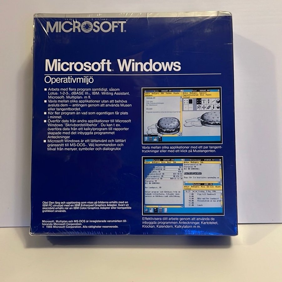 Retro Microsoft Windows 103 Operativmiljö för IBM Personatorer och kompatibla