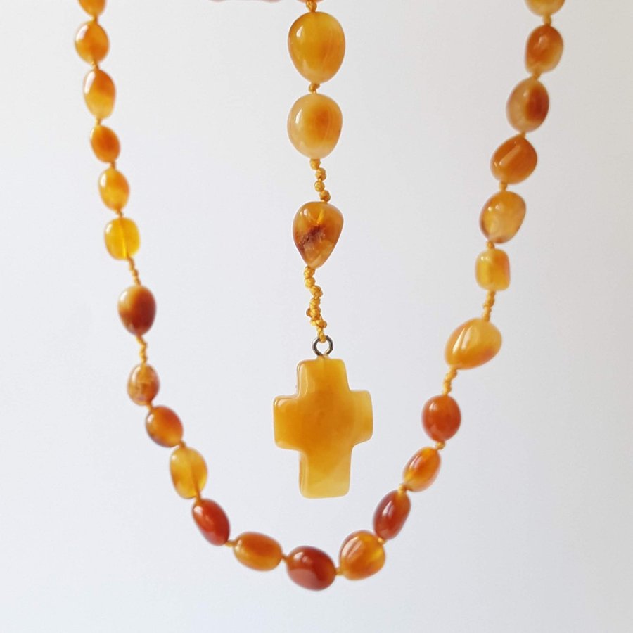 Baltic amber gemstone ROSARY knotted Catholic Christian religious rosary prayer