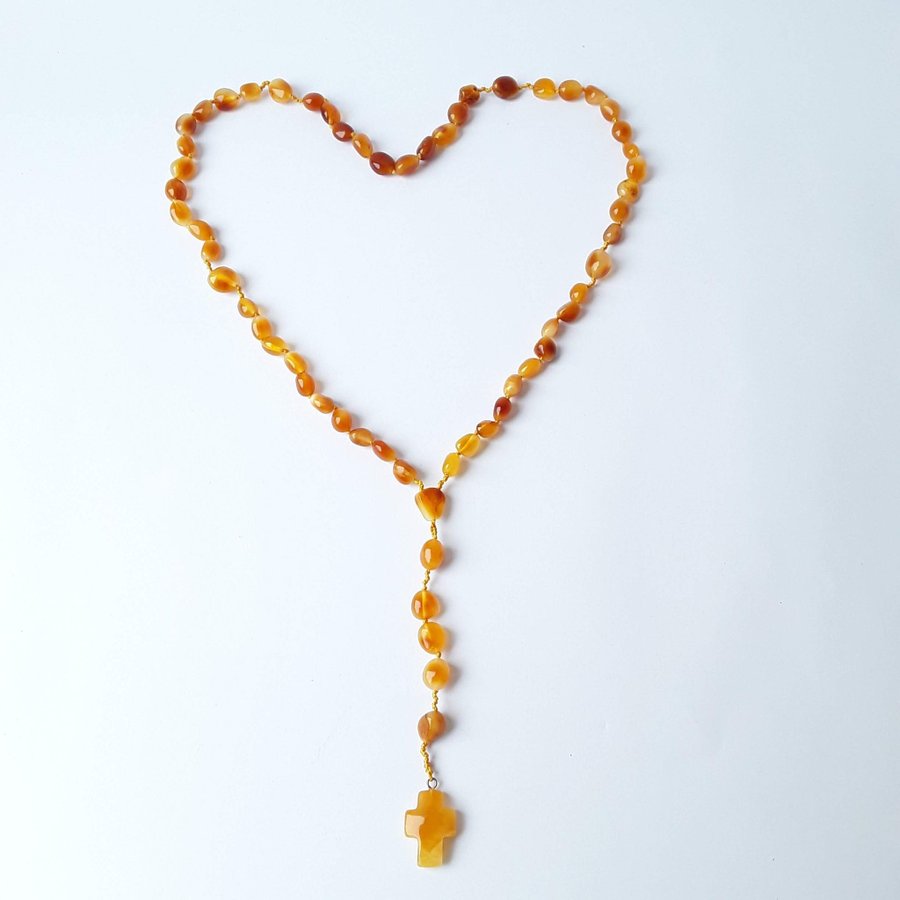 Baltic amber gemstone ROSARY knotted Catholic Christian religious rosary prayer