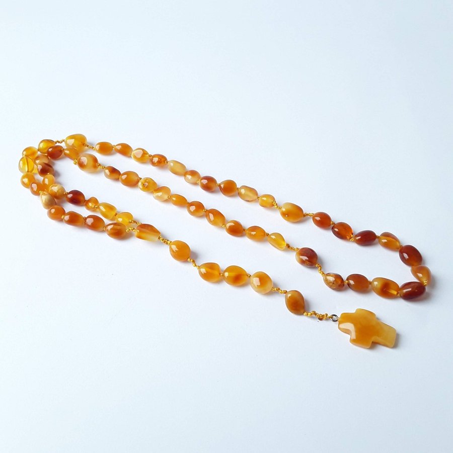 Baltic amber gemstone ROSARY knotted Catholic Christian religious rosary prayer