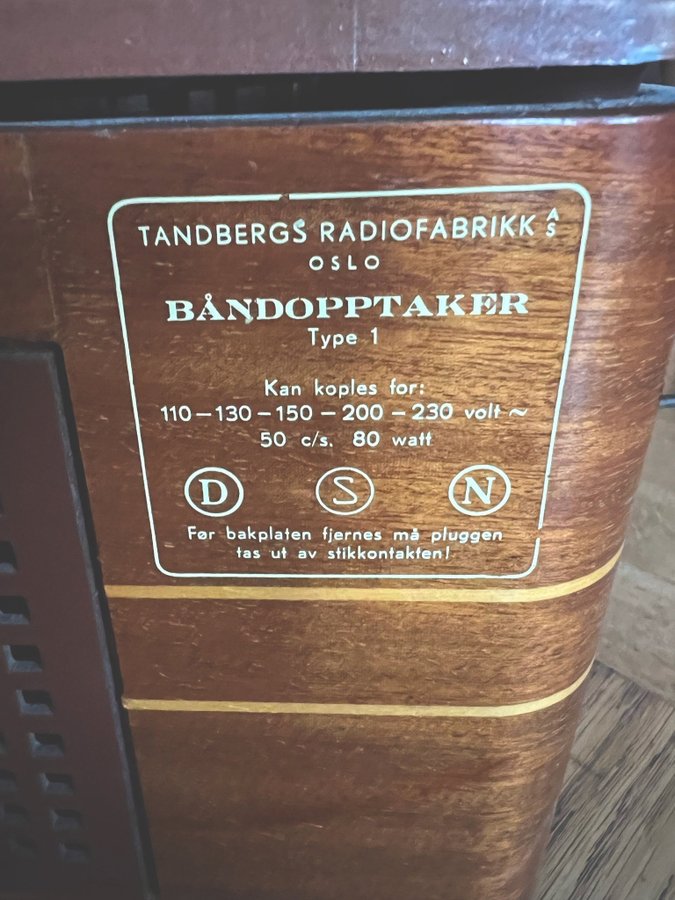 TANDBERG TB1 RULLBANDSPELARE - Mycket ovanlig