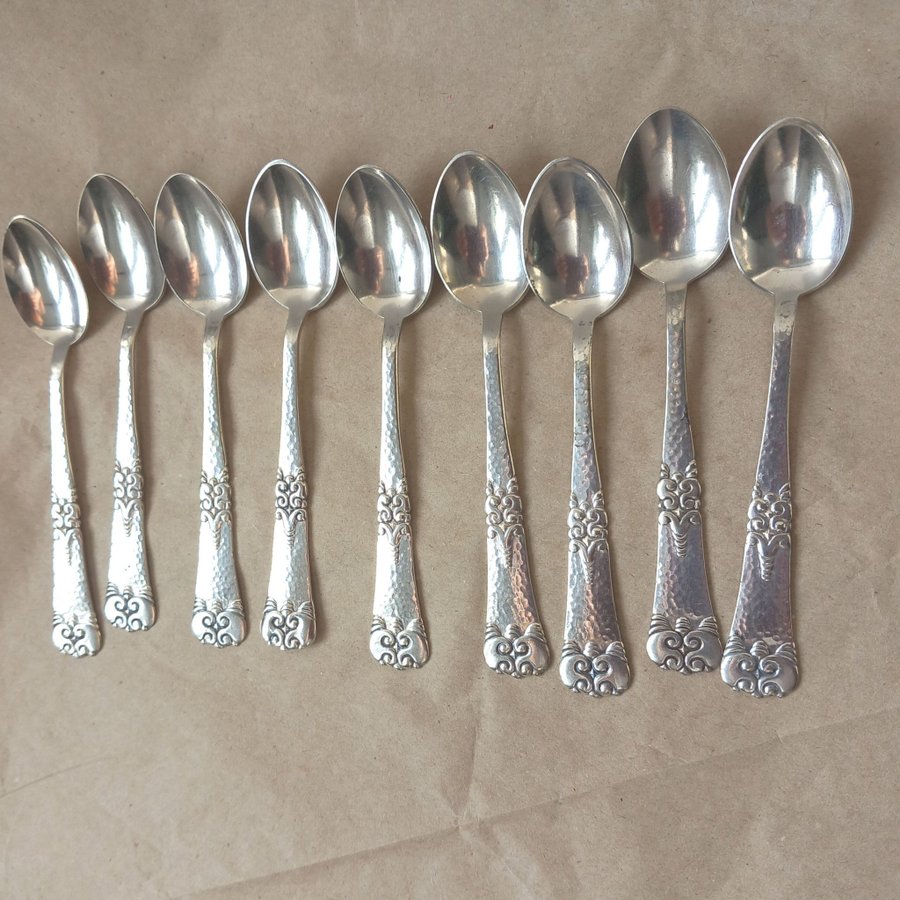 9st kaffeskedar nysilver