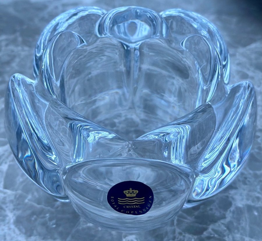 Ljushållare - Ljusstake - "Lotus" - Royal Copenhagen - Crystal