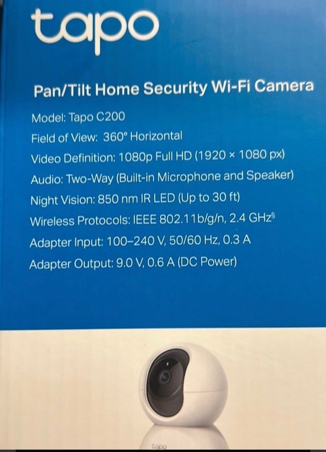 Tapo C200 Pan/Tilt Home Security Wi-Fi Camera