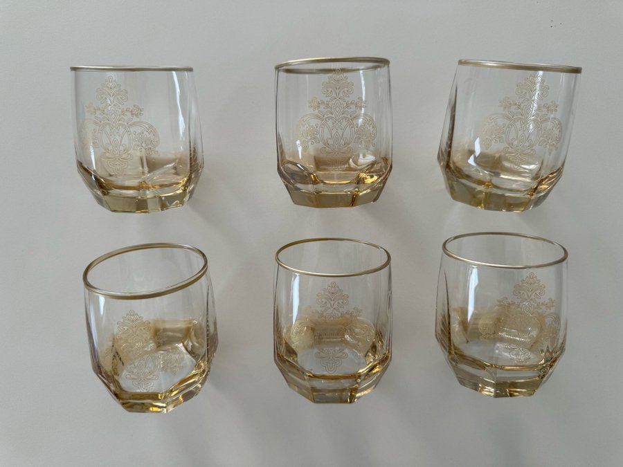 6 st nya dricksglas med guldiga detaljer 6 -pack glas