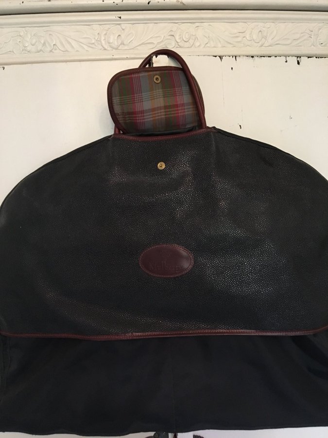 Mulberry kostymväska suit garment carrier resegarderob scotch grain läder