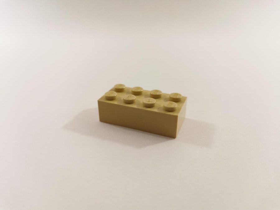 Lego - brick - bas - hög - 2x4 - part 3001 - tan