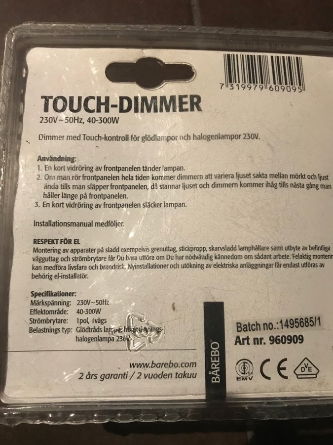 Touch dimmer Bårebo