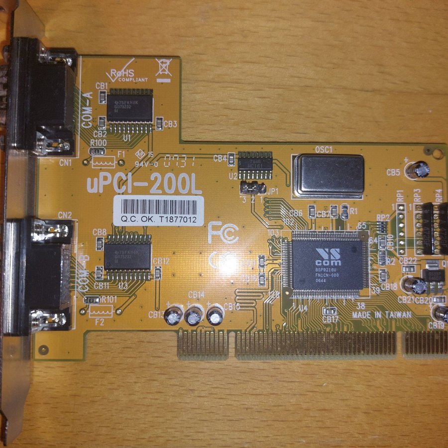 VScom UPCI-200L (PCI till 2 x RS-232/serieport)