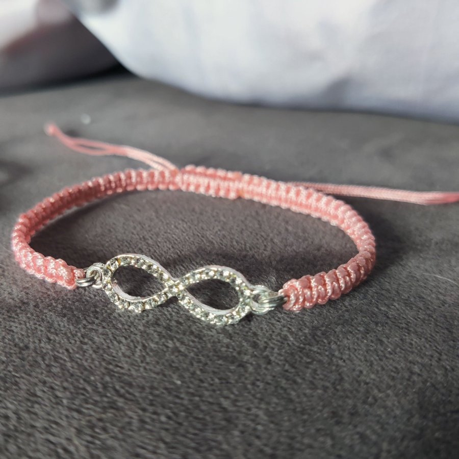 Armband rosa infinity strass