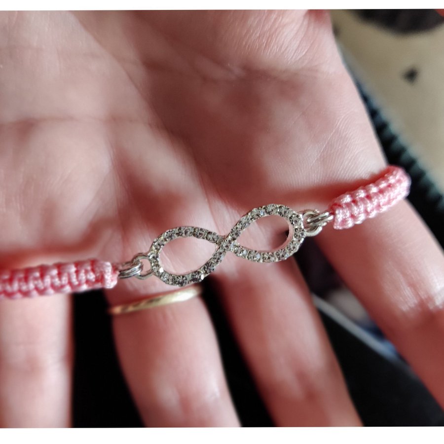 Armband rosa infinity strass