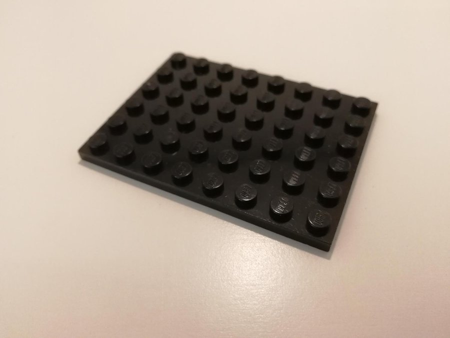 Lego - platta - plate - 6x8 - part 3036 - svart