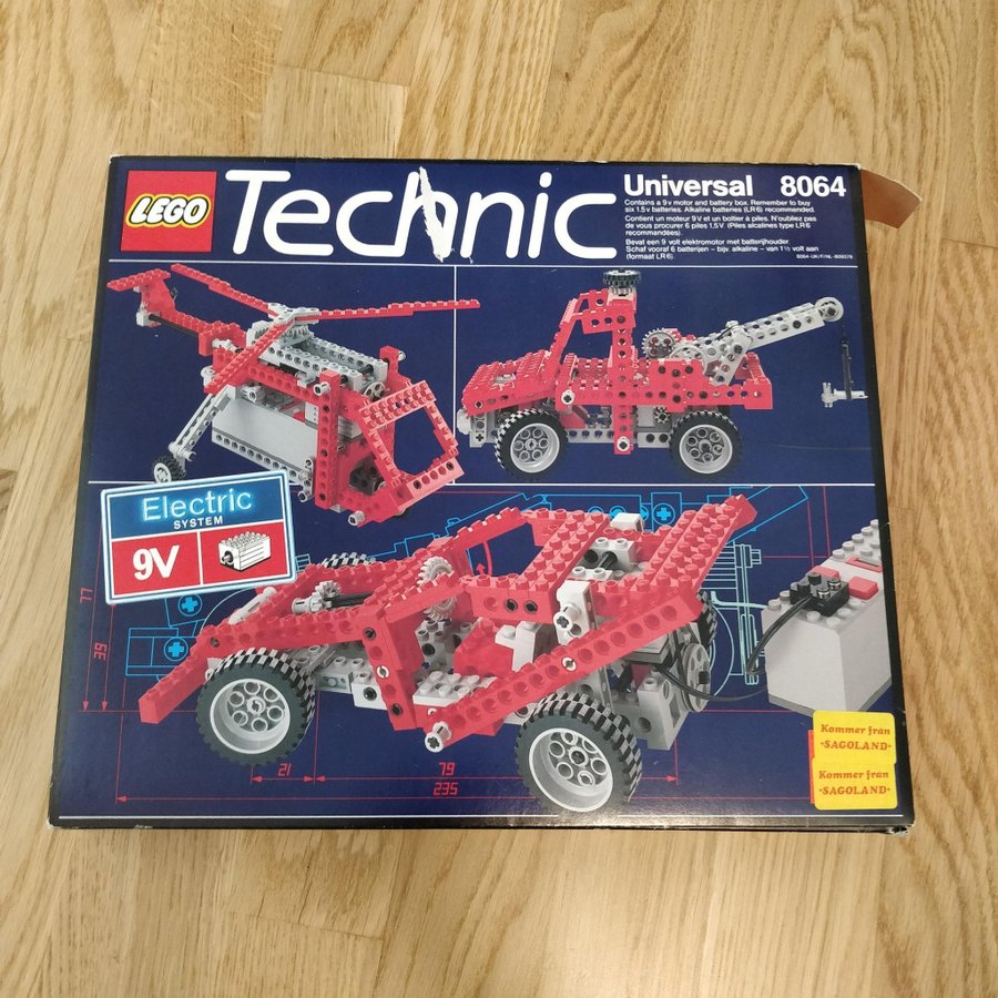 Lego 8064 - Technic Universal Motor Set 9V - med Låda  Manual