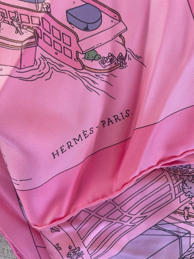 Hermès rosa scarf 90x90cm siden New York