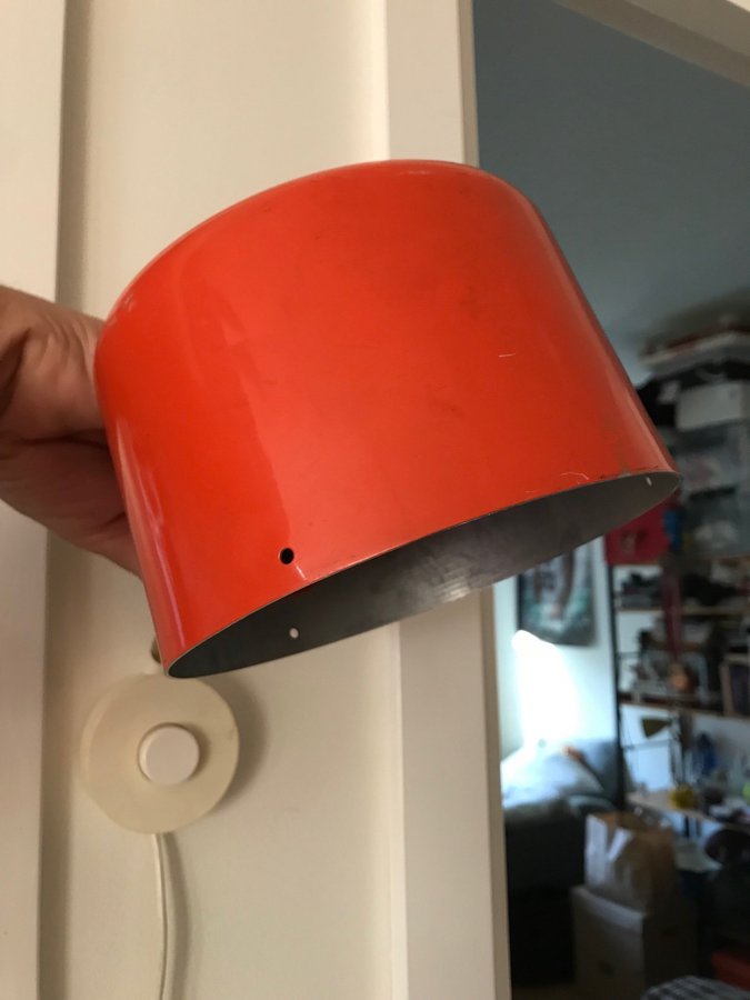 Orange mycket cool vägglampa Plåt Vintage Retro Saknar raster