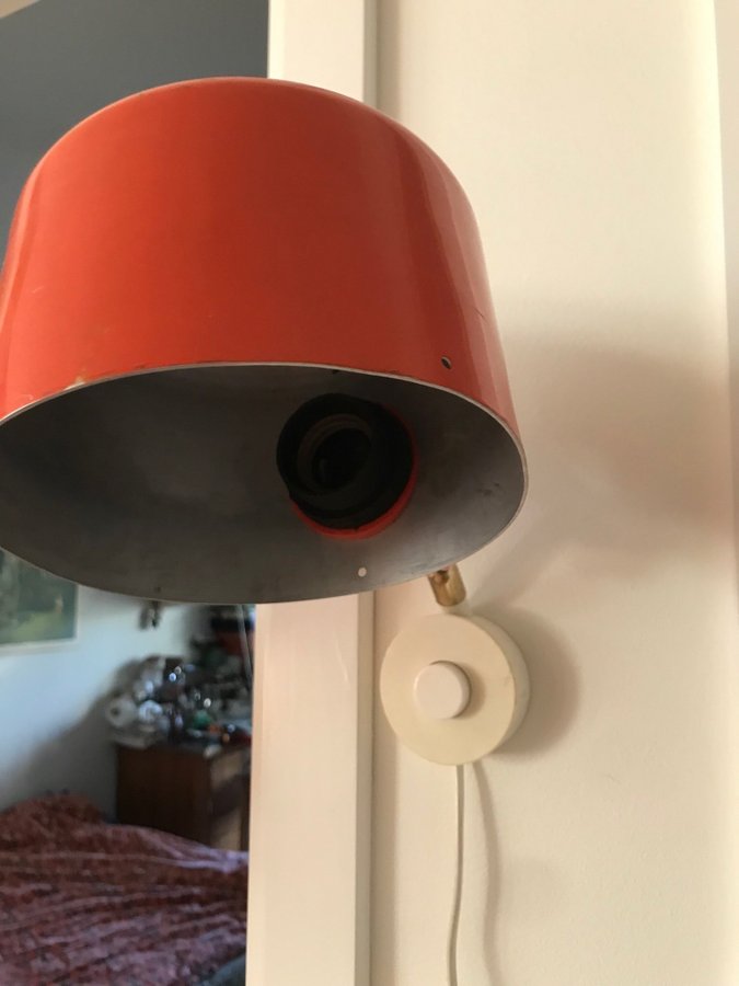 Orange mycket cool vägglampa Plåt Vintage Retro Saknar raster