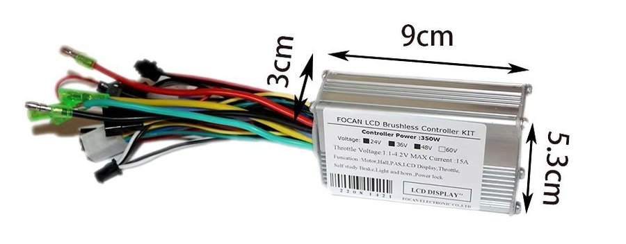 Controller FOCAN för elcyklar 36V/48V/52V/60V 350W Nyhet