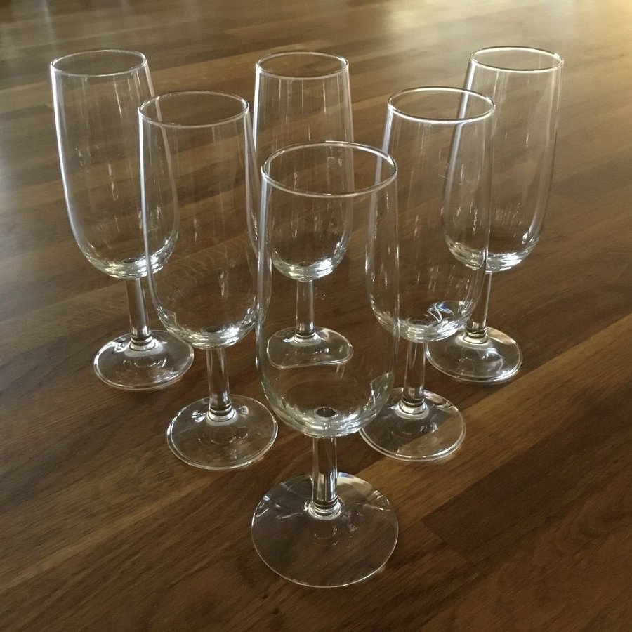 6 st Champagneglas