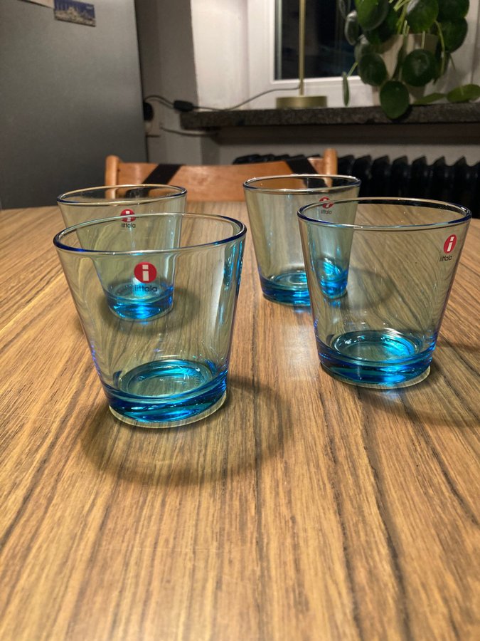 4 st Iittala Glas, av Kaj Franck, Blåa