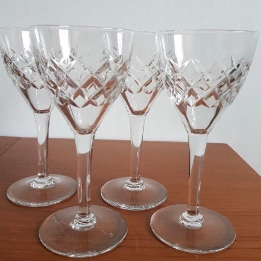 4 st vitvinsglas Kosta Boda - Bror Fritz Kallenberg - Vintage