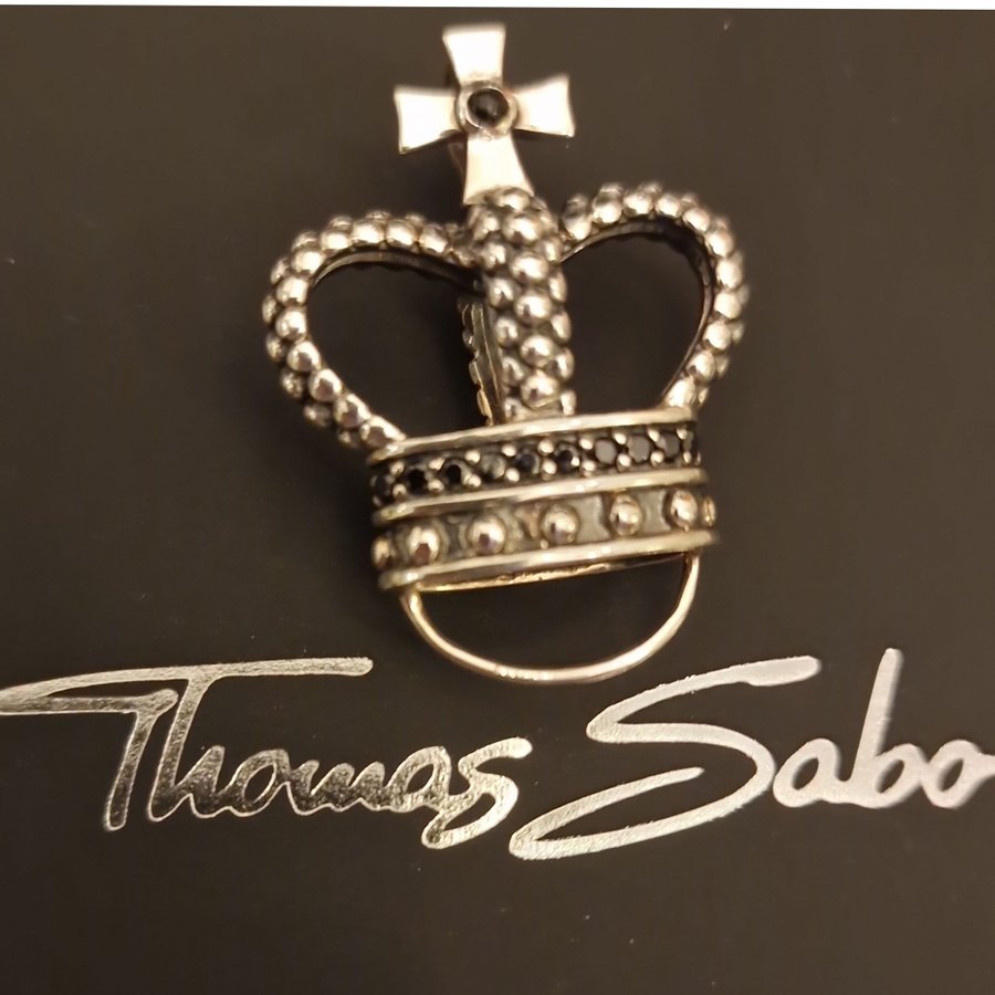 STORT ÄLDRE HÄNGE AV THOMAS SABO 925 SILVER MED SVARTA STENAR!