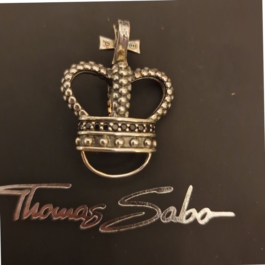 STORT ÄLDRE HÄNGE AV THOMAS SABO 925 SILVER MED SVARTA STENAR!